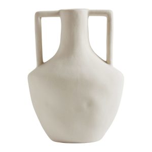 Vaso decorativo Ânfora em cerâmica branca mate