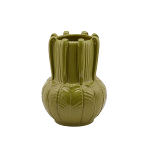 Jarra em cerâmica folhas