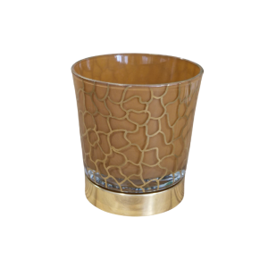 Vaso em vidro com base em latão