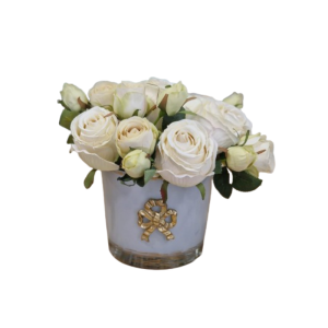 Vaso em vidro pintado à mão com Rosas