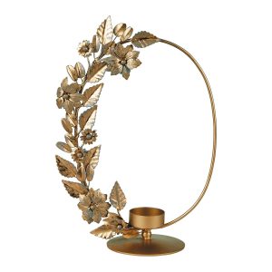 Porta-velas de metal oval dourado - Mathilde M