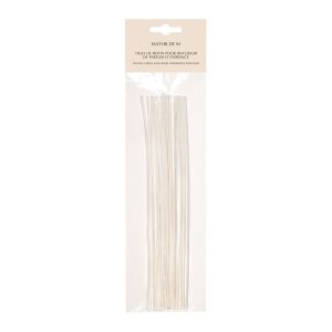 Saco com 18 varetas de rattan branqueadas de 30 cm