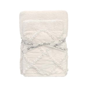 Conjunto de 2 Toalhas Diamantes - BLANC MARICLO - Perola 100% ALGODÃO 450 G - 40X60+60X110