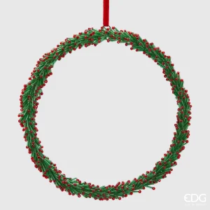 Enfeite de Natal Grinalda Missangas Redonda Grande - EDG- 20cm