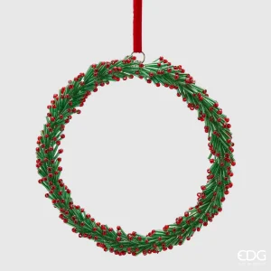 Enfeite de Natal Grinalda Missangas Redonda Pequena - EDG- 15cm