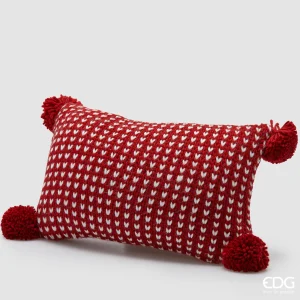 Almofada Tricot Vermelho- EDG- 50x30