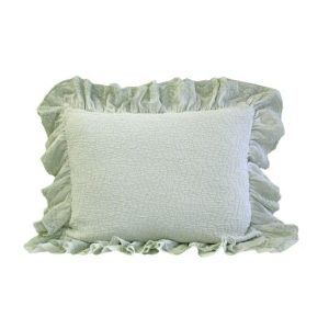 Almofada FASANO + Folho & Tule Alg.Stw - Verde Água - RIO SUL -35 x 50 cm