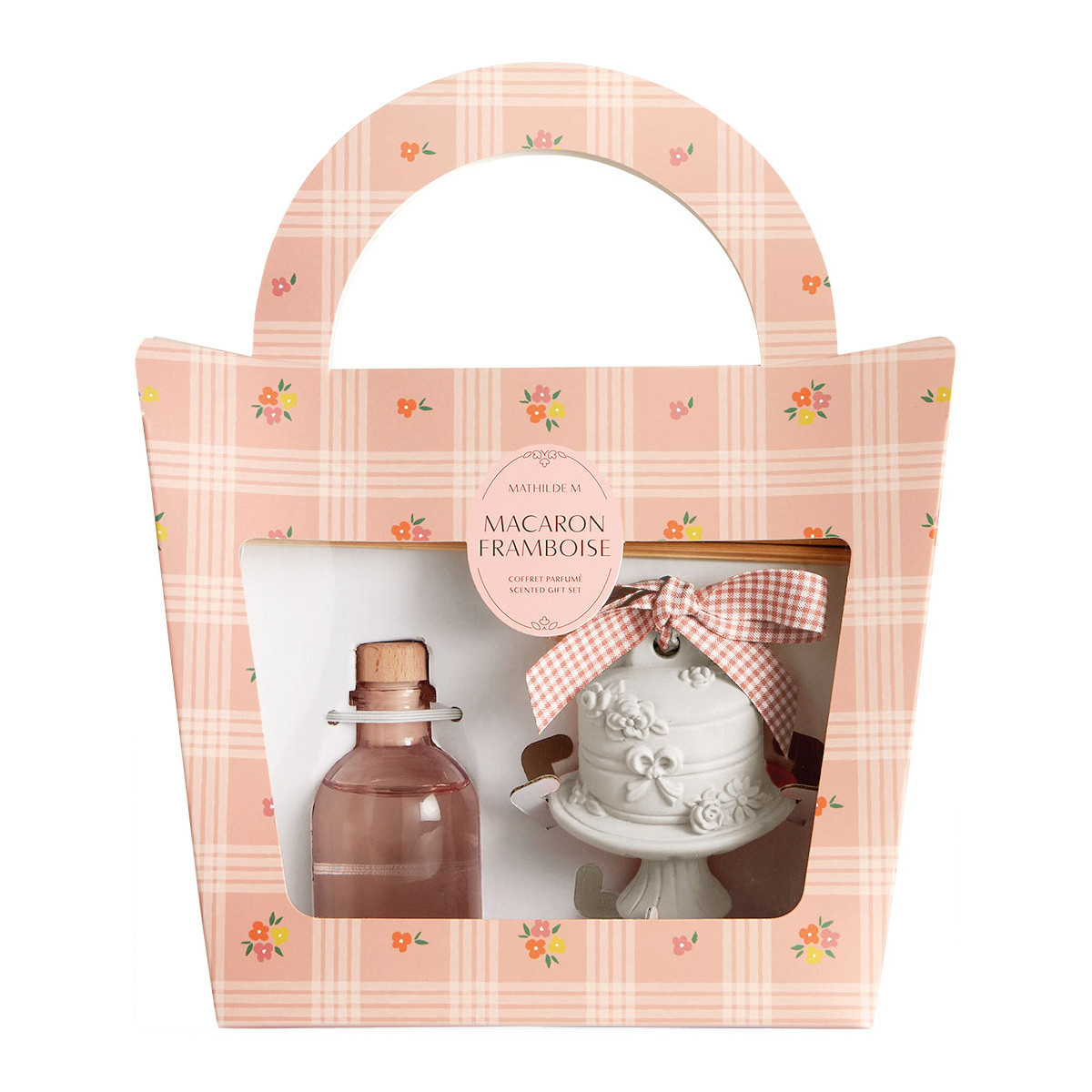 Coffret -Difusor de Fragrâncias 50 ml + Gesso Perfumado Gourmandises d'Été - Macaron Framboise