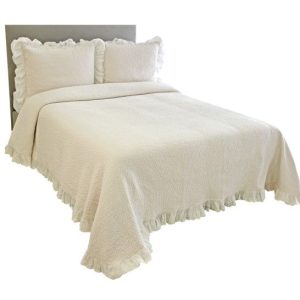 Colcha Com Duas Fronhas FASANO Com Folho e Tule - Alg.Stw Angora- 240x270 - RIO SUL