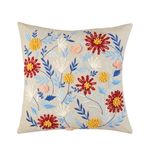 Almofada Bordados Florais - L´Oca Nera -45 x 45 cm